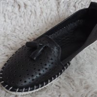 Обувки, естествена кожа, черни, код 602/ББ1/55, снимка 5 - Дамски ежедневни обувки - 40797773