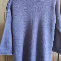 Тъмно синя блуза плетиво с дантелена част и ¾ ръкав , снимка 4 - Блузи с дълъг ръкав и пуловери - 40543887
