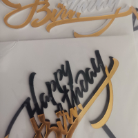 Happy Birthday двуцветен пластмасов топер за торта украса декор, снимка 2 - Други - 36556153