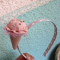 Диадема със сладолед Аксесоар за коса Ръчна Изработка Диадема Сладолед Диадеми , снимка 3 - Аксесоари за коса - 29413154