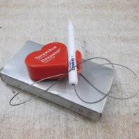 Химикал с поставка "Сърце" и свързващо стоманено въже, снимка 2 - Ученически пособия, канцеларски материали - 31368277