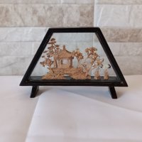 Диорама - азиатско изкуство от корк - ръчна изработка, снимка 6 - Антикварни и старинни предмети - 39435303