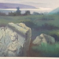 Картина от Майя Горова 1998 г. Тракийска могила маслени бои, снимка 4 - Картини - 38135466