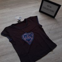Нова колекция дамска черна тениска LOVE на намаление, снимка 1 - Тениски - 29444085