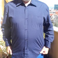 мъжка риза с дълъг ръкав М-XXL тъмно синя, чисто нова, в целофан, снимка 2 - Ризи - 30535878