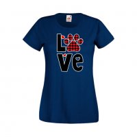 Дамска тениска Свети Валентин Love Dog Paw, снимка 4 - Тениски - 35647235