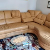 Ъглов диван естествена кожа, снимка 2 - Дивани и мека мебел - 37912474