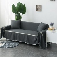 Калъфка за диван протектор ленена 4 места, снимка 2 - Покривки за легло - 38293805