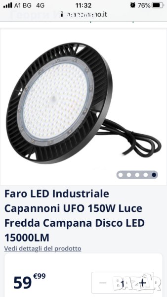 Индустриален LED прожектор UFO Warehouses 150W Студена светлина  LED 15000LM, снимка 1