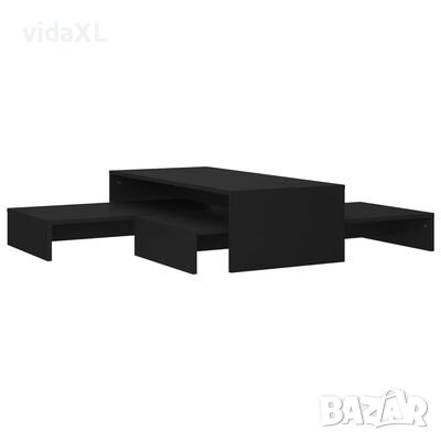 vidaXL Комплект масички за кафе, черен, 100x100x26,5 см, ПДЧ(SKU:806796, снимка 1