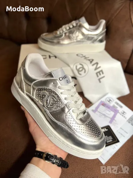 Ch🅰️nel сребристи дамски маратонки , снимка 1
