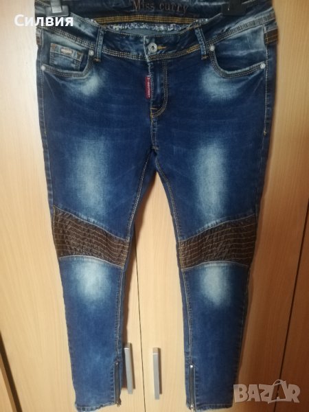 Дънки с кожа за 40лв, снимка 1