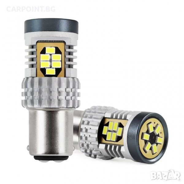 КРУШКИ ДИОДНИ LED CANBUS 3020 24SMD 1157 BAY15D P21 5W БЯЛ 2БР 02798 1КТ., снимка 1