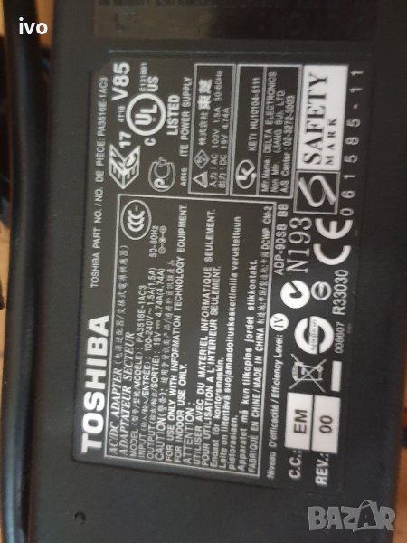 toshiba 19v 4.74a, снимка 1