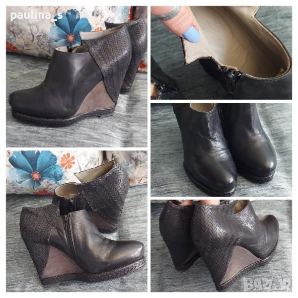 Естествена кожа / дамски обувки на платформа "Ixos" / номер 37 / 38, снимка 1