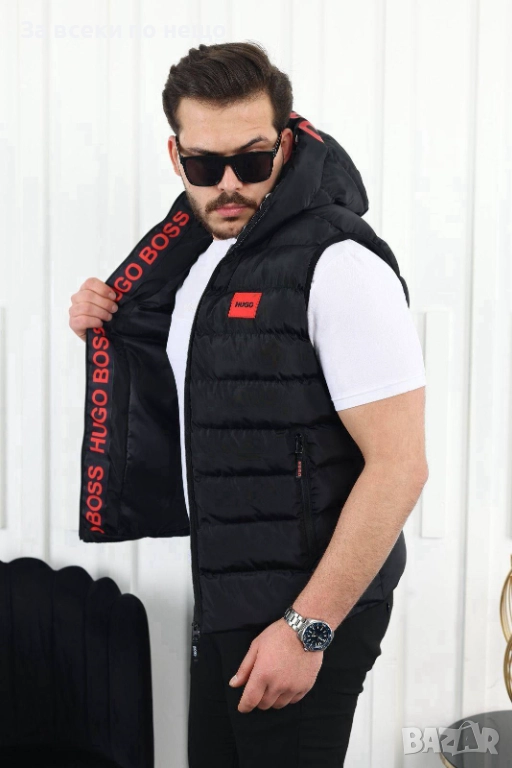 Hugo Boss Мъжки Черен Елек С Качулка Хуго Бос Код A1151, снимка 1