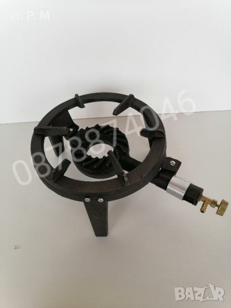 Газов котлон, горелка, Чугунен саджак, пиростия ф 27см, снимка 1