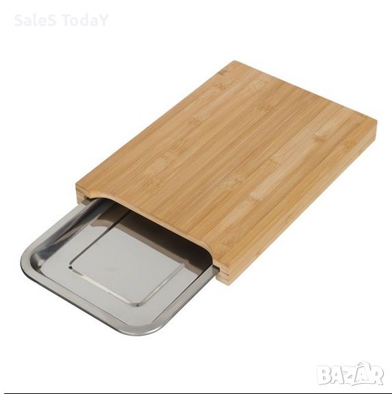 Дъска за рязане с тавичка, Бамбукова, 24.5x35cm, снимка 1