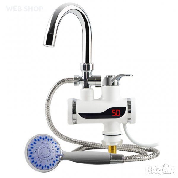 Качествен Проточен бойлер с душ /долен и стенен монтаж, снимка 1