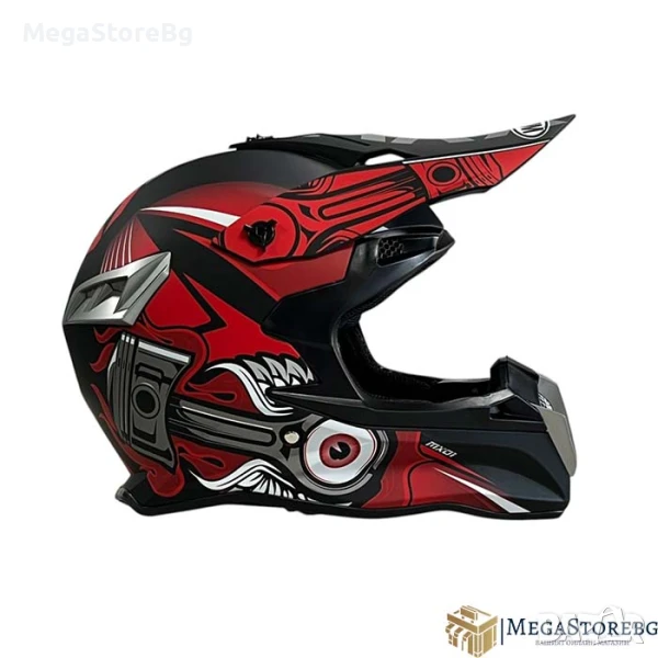 Кросова каска 188 - размер XL - Matt Black/Red, снимка 1