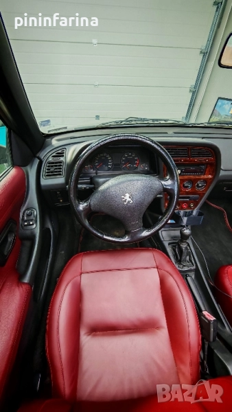 Червен кожен салон с предни и задни кори Пежо 306 кабрио , кабриолет 1998 , снимка 1