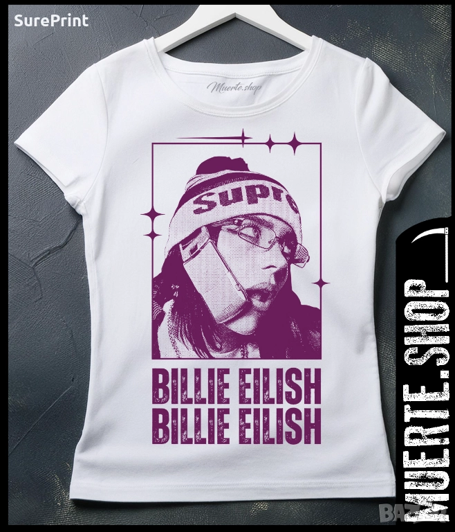 Дамска тениска BILLIE EILISH с модерна щампа и streetwear визия., снимка 1