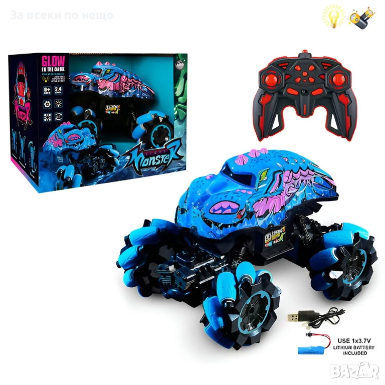 ✨Детска радиоуправляема кола за дрифт Чудовище, снимка 1