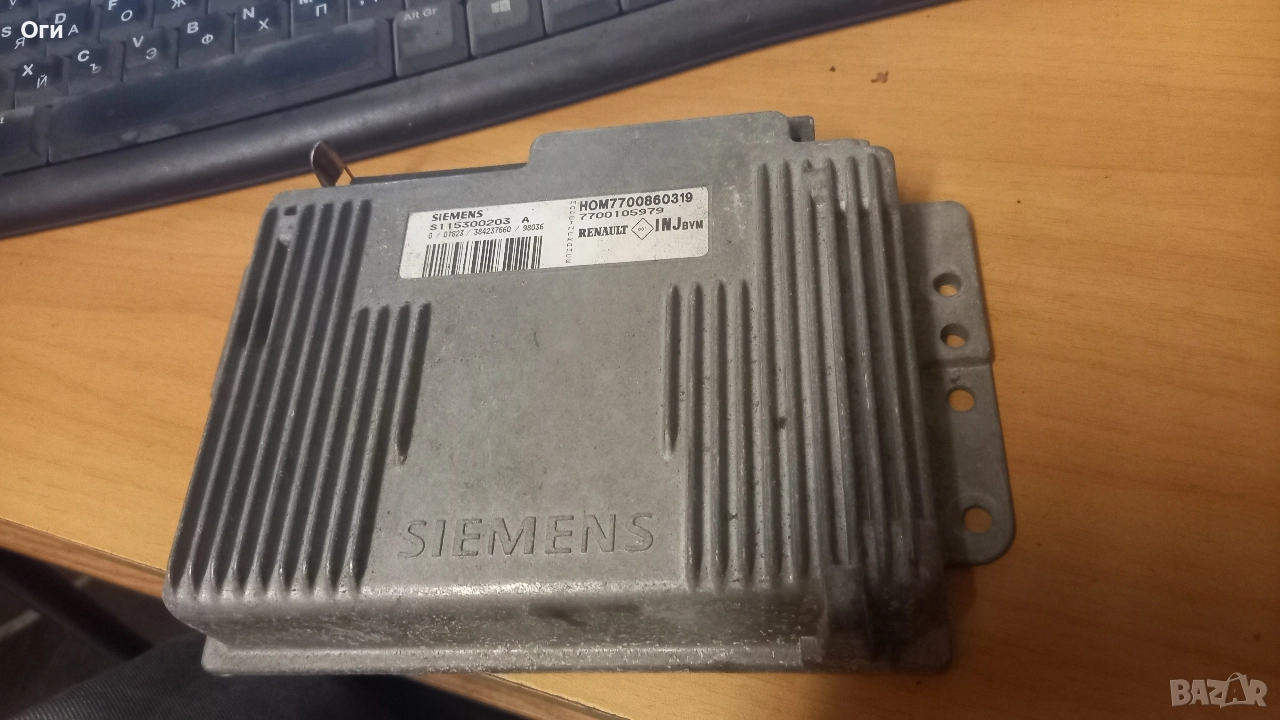 Компютър за Рено Меган 1.6 90к.с. S115300203 A / HOM7700860319, снимка 1