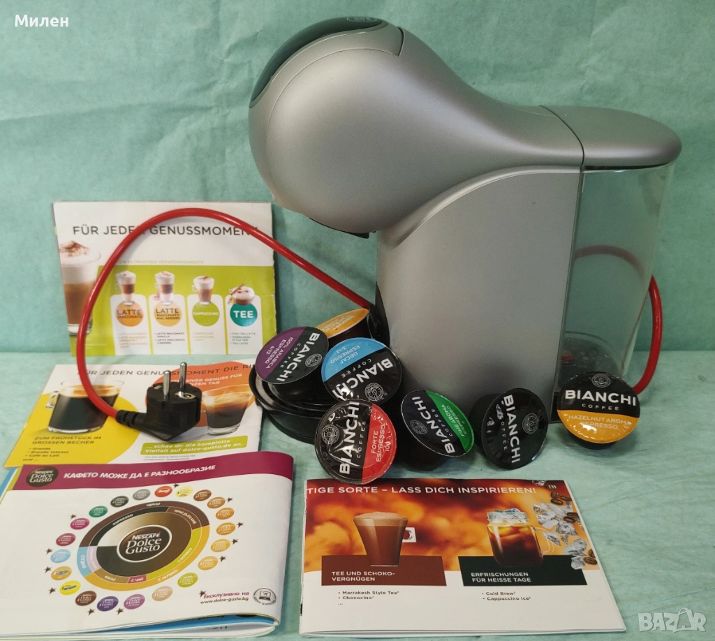 Кафемашина с гаранция 1 година Touch Automat NESCAFÉ® Krups Dolce Gusto Genio S.Silver Крупс за капс, снимка 1