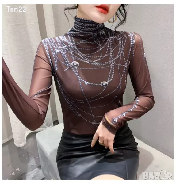 Поло блузка с тюлени ръкави, снимка 1