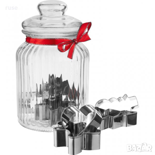 НОВИ! Форми за бисквити сладки 8 броя стомана в стъклен буркан , снимка 1