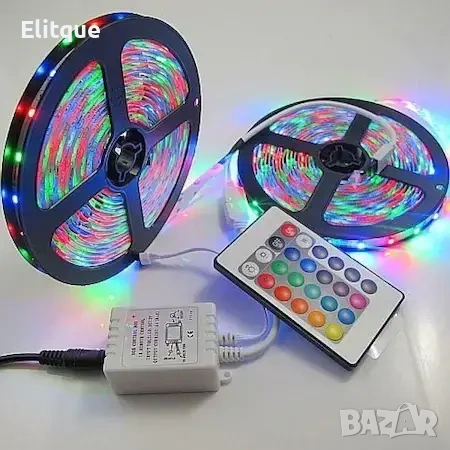 Лента с RGB LED диоди – 5 метра с дистанционно управление ✨, снимка 1