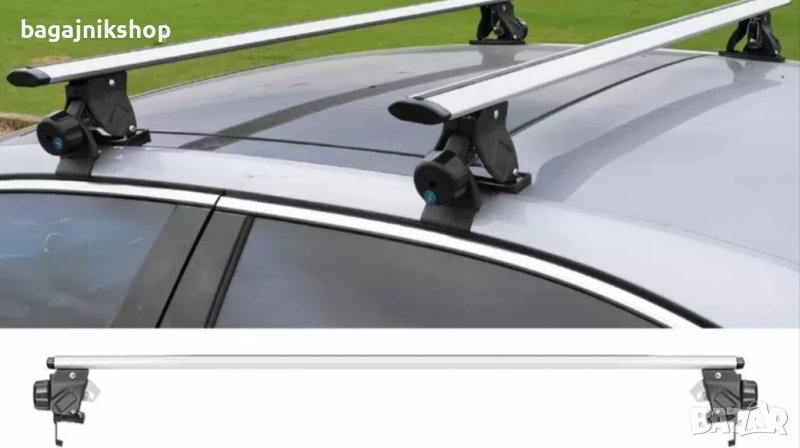 Универсални напречни греди за коли без рейки - 130см, с ключ, снимка 1