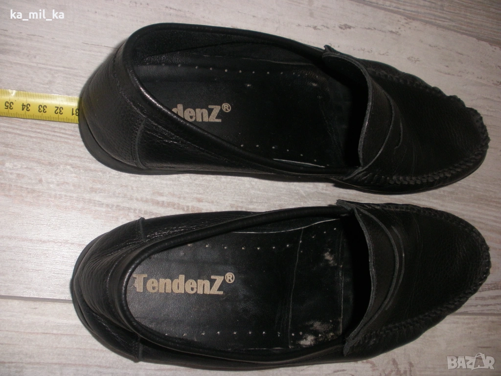 Обувки-Tendenz-черни, №44-естествена кожа, снимка 1