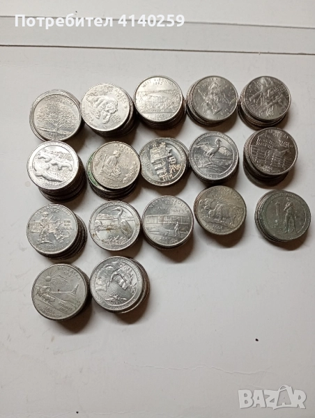 САЩ МОНЕТИ ЛОТ 1/4 Куортър долар 1999 - 2017 г , снимка 1