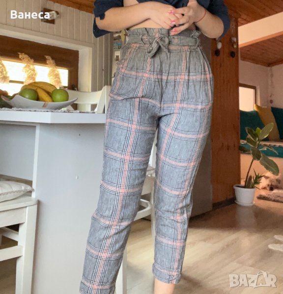 Дамски панталон на каре, снимка 1