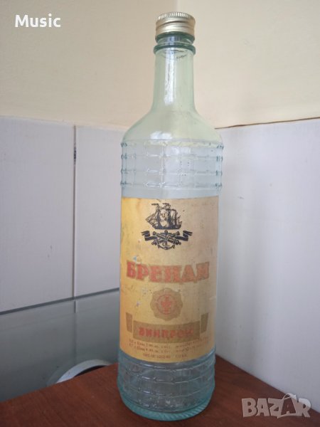 Стара стъклена бутилка от Бренди, снимка 1