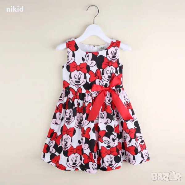 коледна детска рокля Мини Маус Minnie Mouse с голяма червена пандела нови, снимка 1