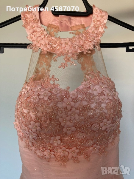 Бална рокля прасковен цвят, снимка 1
