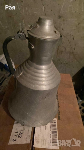 Стар алуминиев съд за мляко / ретро гарафа, снимка 1