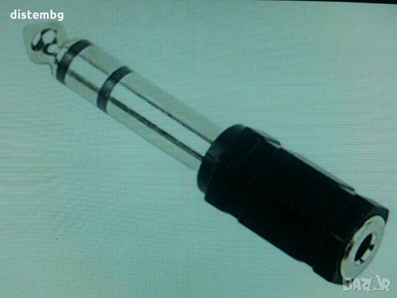 Адаптер Мини щепсел 3.5 женски към щепсел 6.5 стерео мъжки, снимка 1