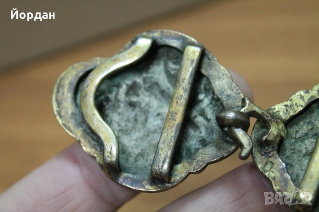 Детски сребърни пафти с живачна позлата , снимка 5 - Антикварни и старинни предмети - 34975519