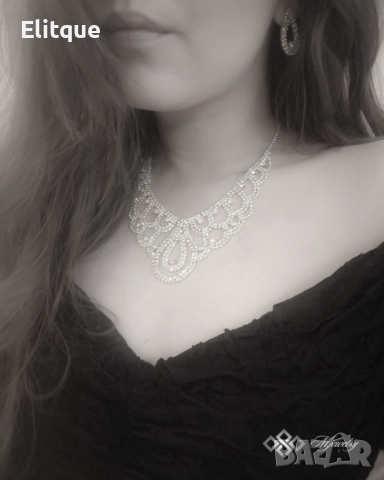 КОМПЛЕКТ CLAUDIA / Луксозен дамски комплект бижута с кристали от 2 части “Claudia” – колие и обеци , снимка 7 - Бижутерийни комплекти - 52905714