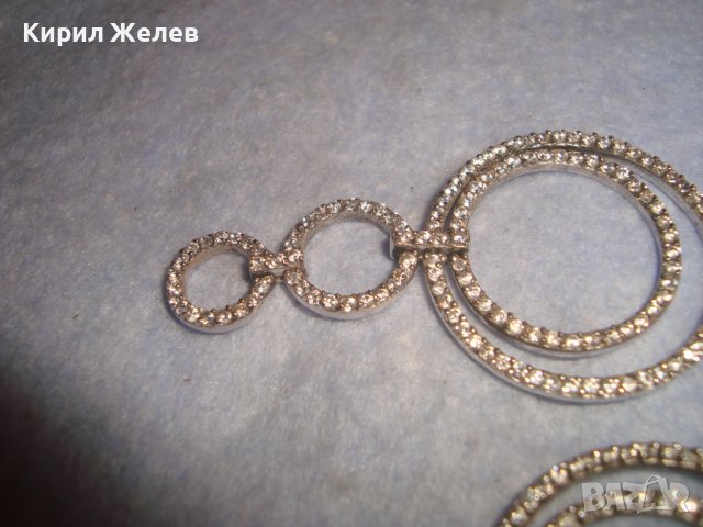 КРАСИВИ СТАРИ СРЕБЪРНИ КРИСТАЛНИ ВИНТИДЖ - АРТ ОБЕЦИ 32587, снимка 12 - Обеци - 38382045
