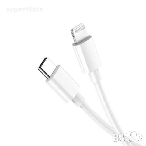 Кабел Lightning към Type C  Digital One SP01192 Lightning to USB 3.1 Type C Бял 1м
