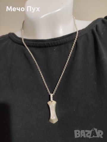 Сребърен синджир с висулка (86), снимка 2 - Колиета, медальони, синджири - 37609317