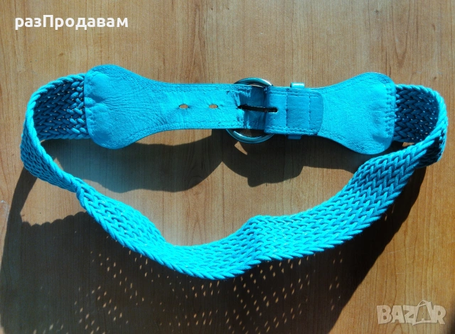 Дамски плетен Колан ~ Тюркоаз, снимка 3 - Колани - 54345486