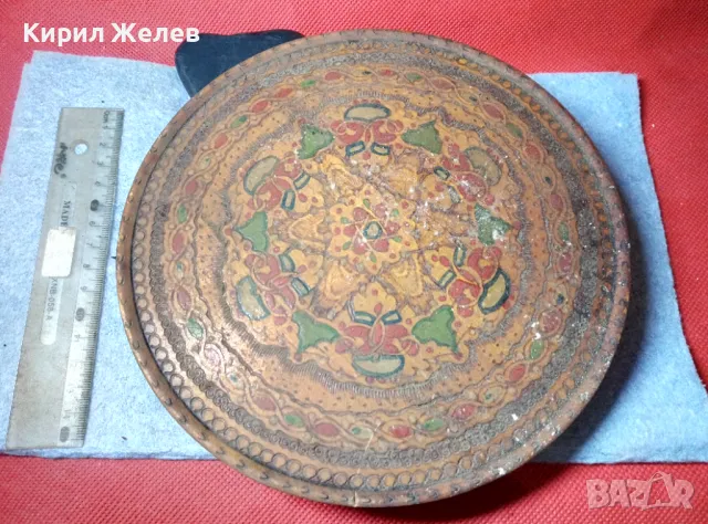 Старинен ЕТНОГРАФСКИ ДЪРВЕН ПОДНОС За КАФЕ РЪЧНО ПИРОГРАФИРАН МАЙСТОРСКА ИЗРАБОТКА 47643, снимка 4 - Антикварни и старинни предмети - 47920348