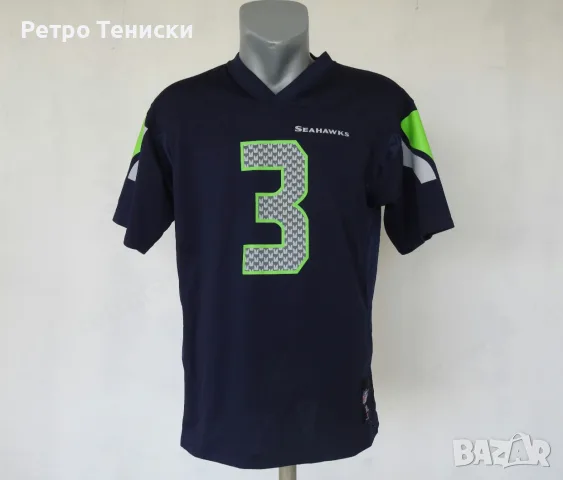 Тениска на Сиатъл Сийхоукс • Russell Wilson #3 • NFL • синьо • размер XL • Деца