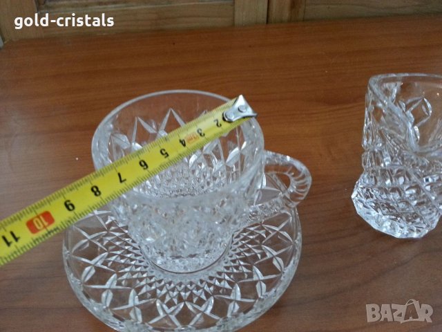 Кристални чаши  за кафе чай Бохемия, снимка 2 - Антикварни и старинни предмети - 33760770